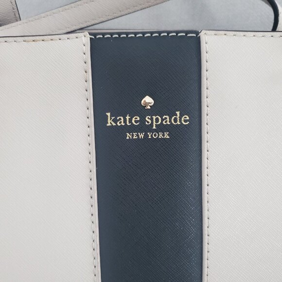 Kate Spade Cream and Black Tote Bag Leather, 18" Mint Condition - Picture 2 of 6